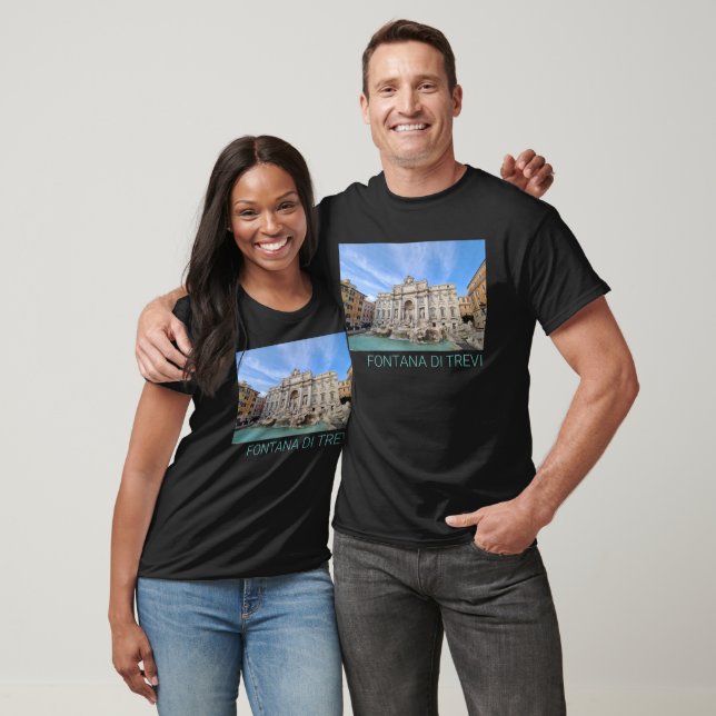 T-shirt Trevi Fontaine Rome Italie Vacances Panorama (Unisexe)