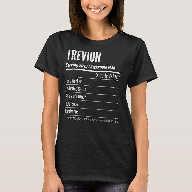 T-shirt Trevion Taille du service Nutrition Étiquette Calo (Devant)