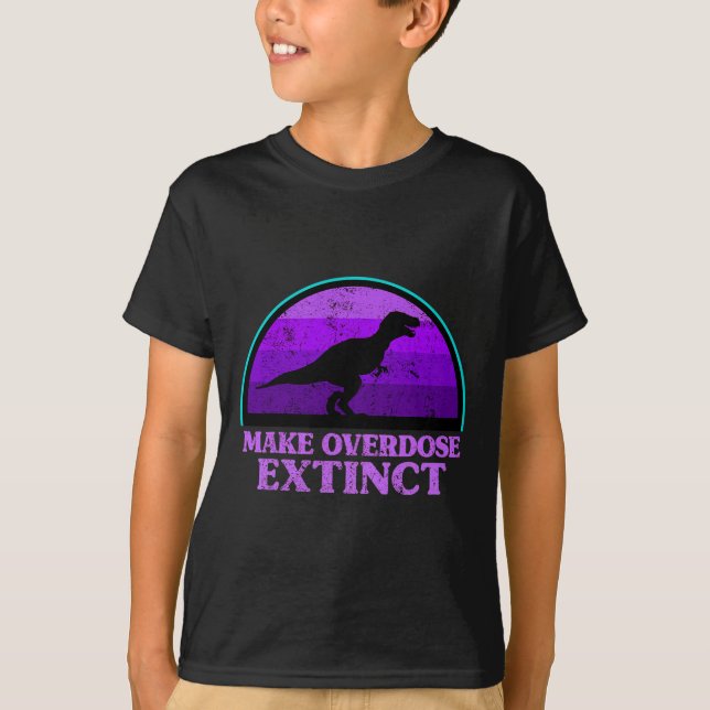 T-shirt Trex Dinosaure Purple Faire Overdose Extincte (Devant)
