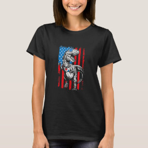 T-shirt Trex Popsicle Usa Drapeau 4 juillet Dinosaur Cute