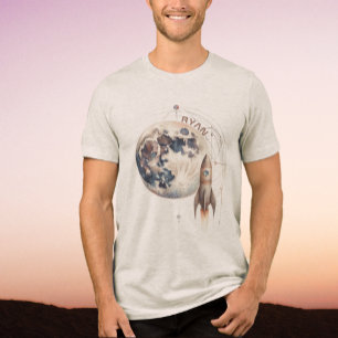 T - Shirt-Tri-Blend-Shirt für Rocket-Grafikname Tri-Blend Shirt