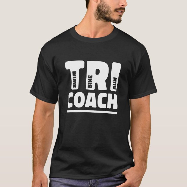 T-shirt Tri Coach Graphic Run Vélo Swim Triathlon (Devant)