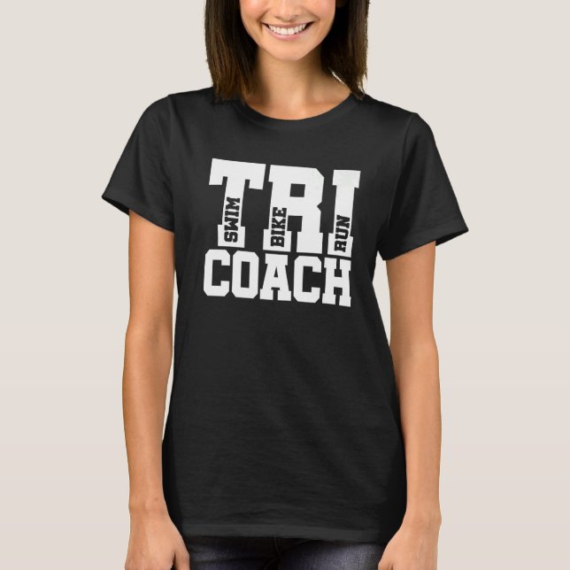 T-shirt Tri Coach Graphic Run Vélo Swim Triathlon (Devant)