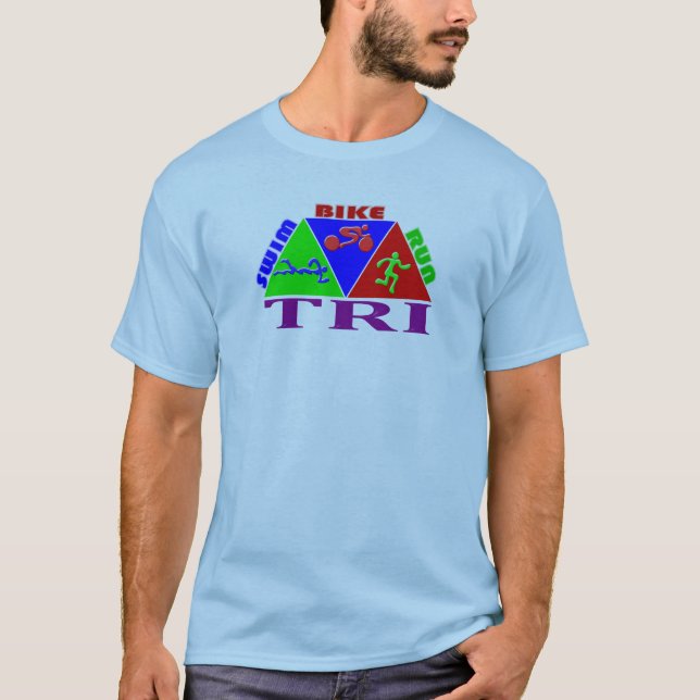 T-shirt TRI conception de PYRAMIDE de course de vélo de (Devant)