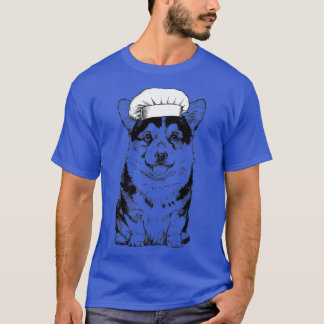 T-shirt Tri Couleur Corgi Chien Cuisinier Chef Drôle Cuisi