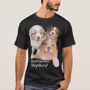 T-shirt Tri et rouges chiots rouges d'Australien de Merle