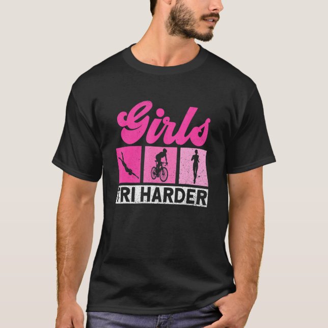 T-shirt Tri Harder Triathlon d'entraînement triathlon (Devant)