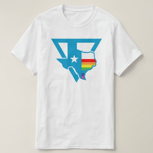 T-shirt triangle arc-en-ciel du texas (Design devant)