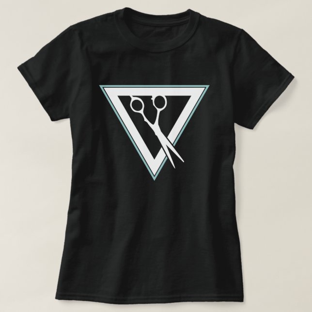 T-shirt triangle ciseaux à cheveux (Design devant)