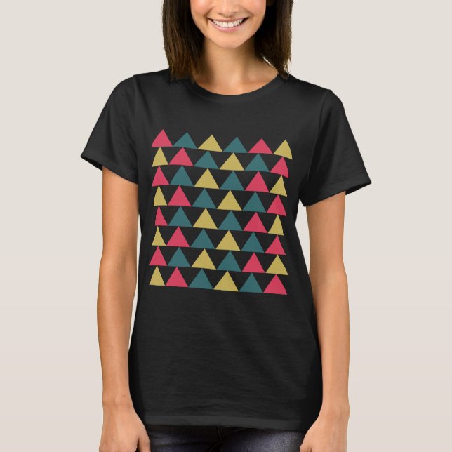 T-shirt Triangle coloré géométrique Motif triangle (Devant)