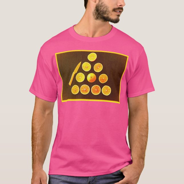 T-shirt "Triangle de demi-oranges" jolie photo. Commandez  (Devant)