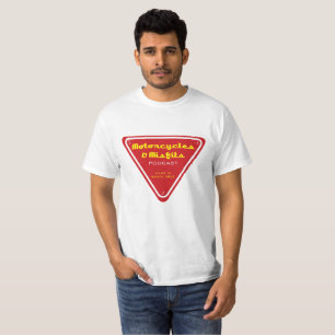 T-shirt Triangle de rouge de motos et de vêtements manqu