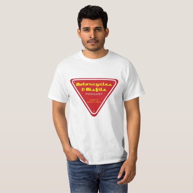 T-shirt Triangle de rouge de motos et de vêtements manqués (Devant entier)