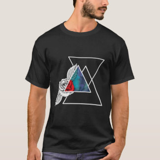 T-shirt Triangle géométrique Rose esthétique minimaliste M
