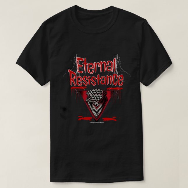 T-shirt Triangle rouge inversé keffiyeh (Design devant)