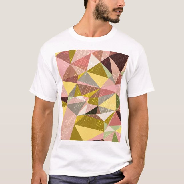 T-shirt Triangles géométriques colorés Texture Abstraite. (Devant)