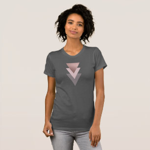 T-shirt triangles géométriques de feuille d'or rose clai