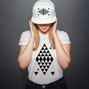 T-shirt Triangles géométriques noirs