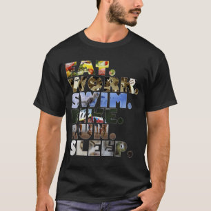T-shirt Triathlete mangent la vie quotidienne de sommeil