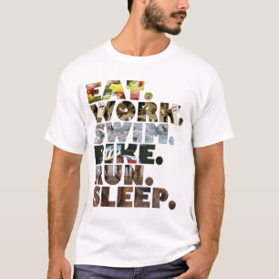 T-shirt Triathlete mangent la vie quotidienne de sommeil