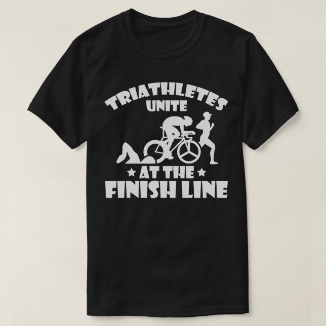 T-shirt Triathlète S'Unir À La Ligne Finale Triathlète Tr (Design devant)