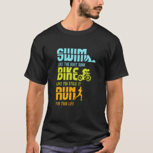 T-shirt Triathlon Compétiteur I Triathlète I Swim Bike Run