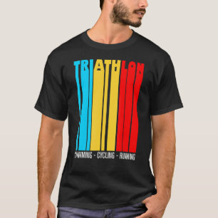 T-shirt Triathlon Couleurs Vintages Aimer Faire Du Vélo Et