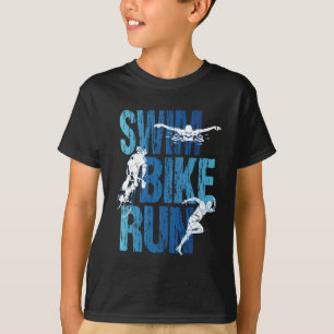 T-shirt Triathlon - Course à vélo de natation