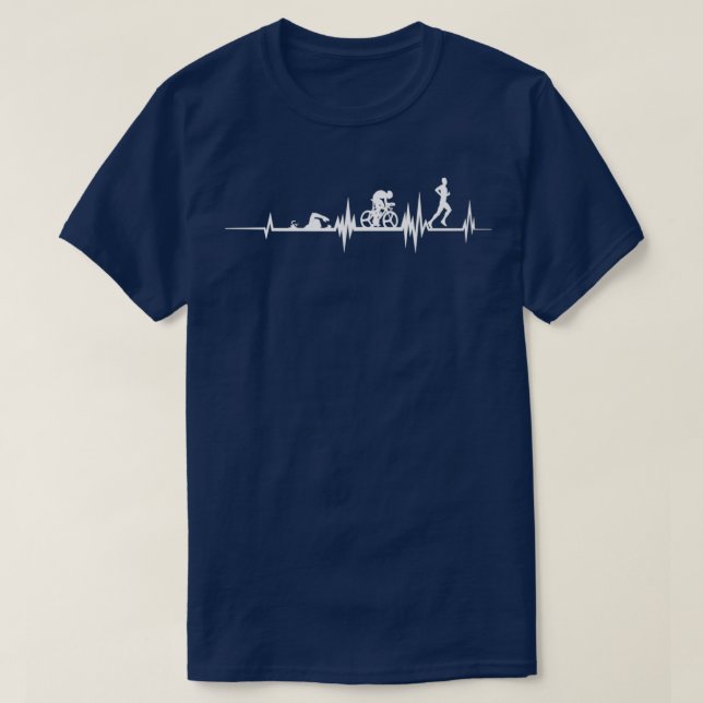 T-shirt Triathlon Heartbeat Swim Cycle Run Athlètes 1 (Design devant)