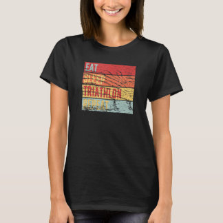 T-shirt Triathlon Racing Rétro Pour Un Triathlet
