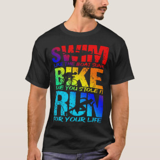 T-shirt Triathlon Swim Bike Run Fitness Sports Athlete Run