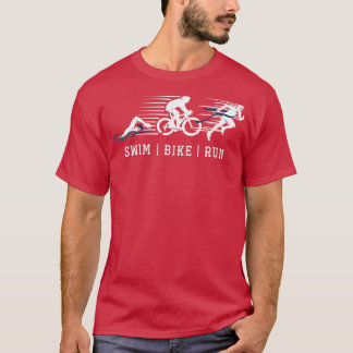 T-shirt Triathlon Swim Bike Run Triathlète