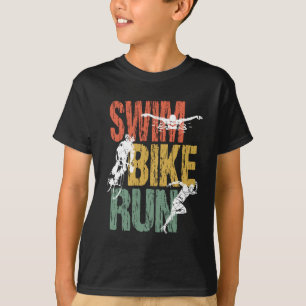 T-shirt Triathlon Vintage Swim Bike Run