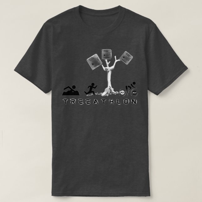 T-shirt Triathlon vs Treeathlon un triathlon a lieu à (Design devant)