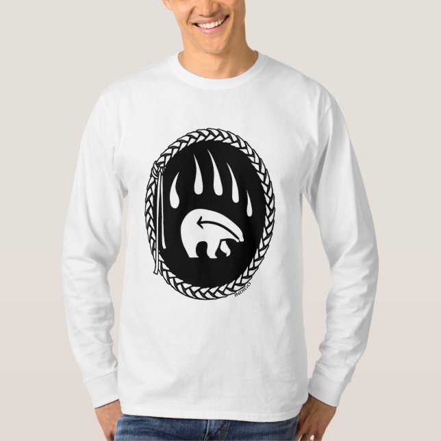 T-shirt Tribal Bear Art Shirt Bear Claw Hommes Tee - shirt (Devant)