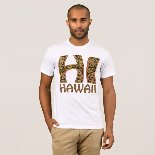 T-shirt tribal de Polynésien d'Hawaï (Devant entier)