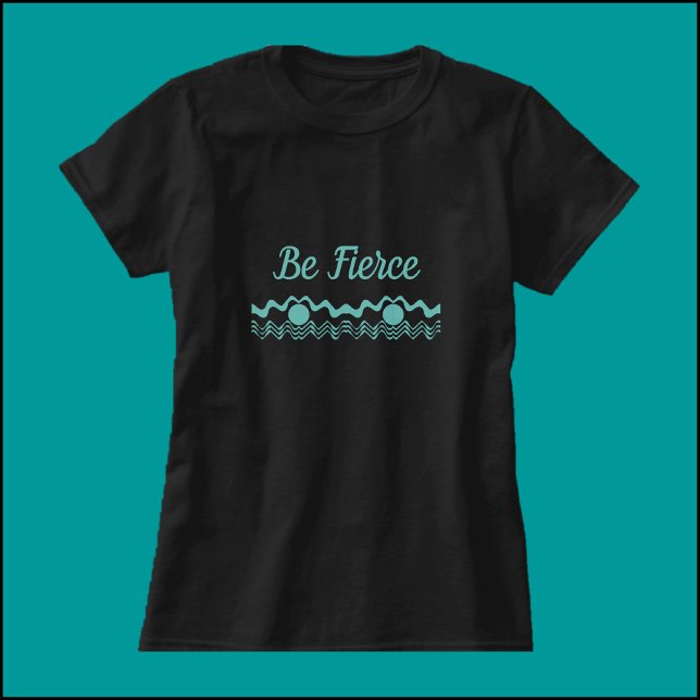 T-shirt Tribal Ethnic Geometry Turquoise et Noir (Créateur téléchargé)