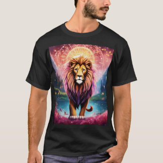 T-shirt "Tribal Geometry Lion Logo - Bold & Cultural"