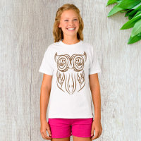 Tribal Owl Line Art moderne Brown Abstrait