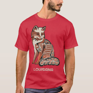 T-shirt Tribal Rouge De Louisiane Oeuvre D'Art Autochtone