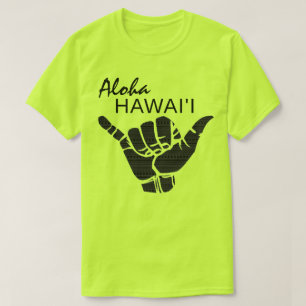 T-shirt TRIBAL SHAKA (HANG LOOSE) - ALOHA HAWAII Blk