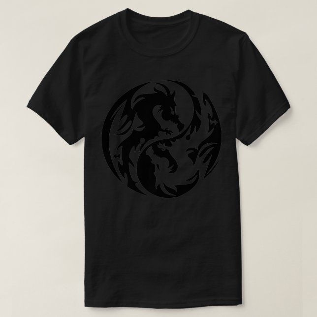 T-shirt Tribal Yin Yang Dragons Premium (Design devant)