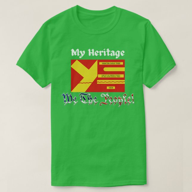 T-shirt Tribe de la nation sioux de Yankton Drapeau mon pa (Design devant)