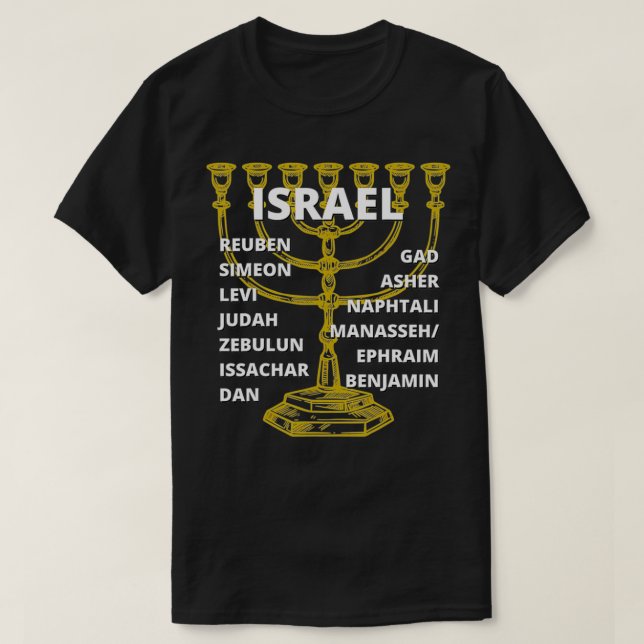 T-shirt Tribus d'Israël Menorah  (Design devant)