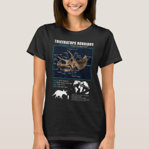 T-shirt Tricératops Anatomie du crâne