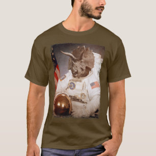 T-shirt Tricératops Astronaut Dinosaure Espace Suit Moon D