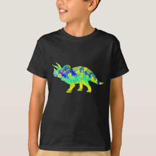 T-shirt Triceratops Coloré Art de Dinosaure Psychédélique