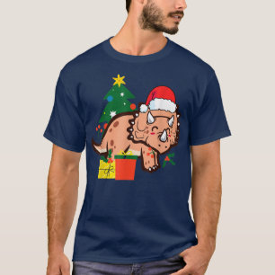 T-shirt Tricératops de Noël Dinosaur Vacances Cute Père No