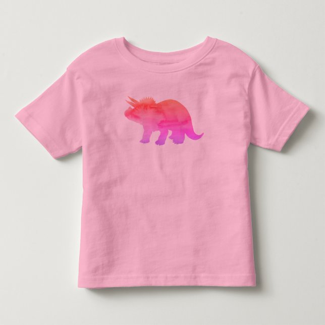 T-shirt Tricératops Dinosaur Pink Orange (Devant)