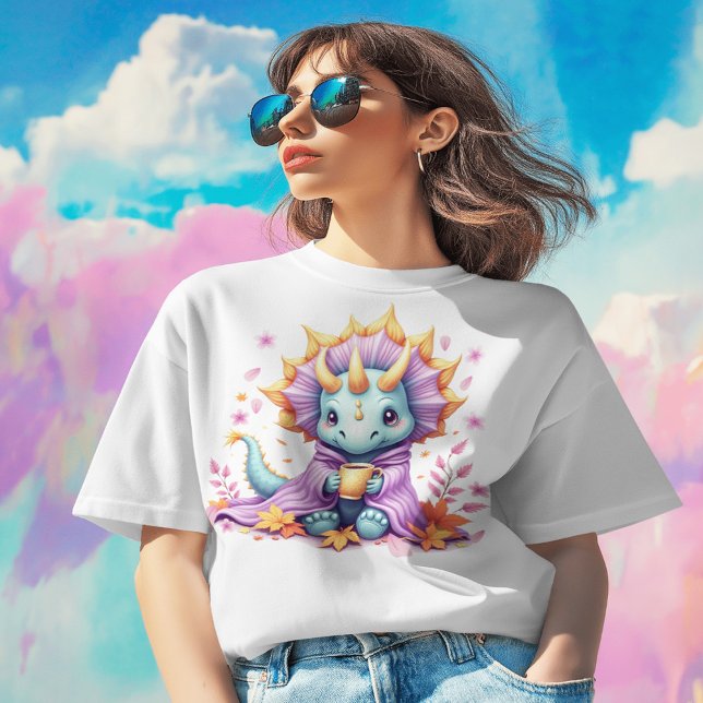 T-shirt Tricératops enveloppés dans une couverture, Sippin (Créateur téléchargé)
